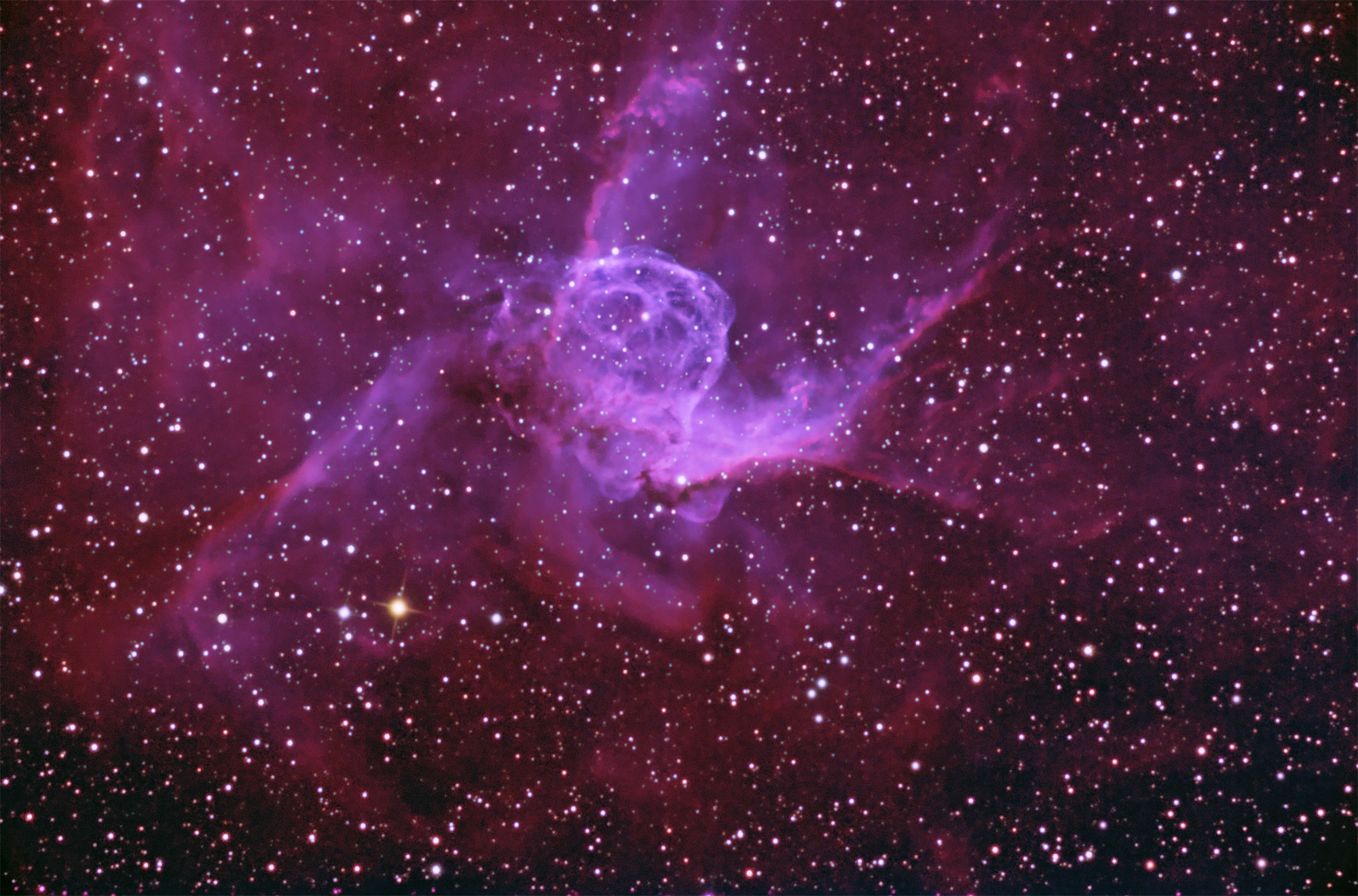 Thor’s Helmet in H-a, OIII, RGB
