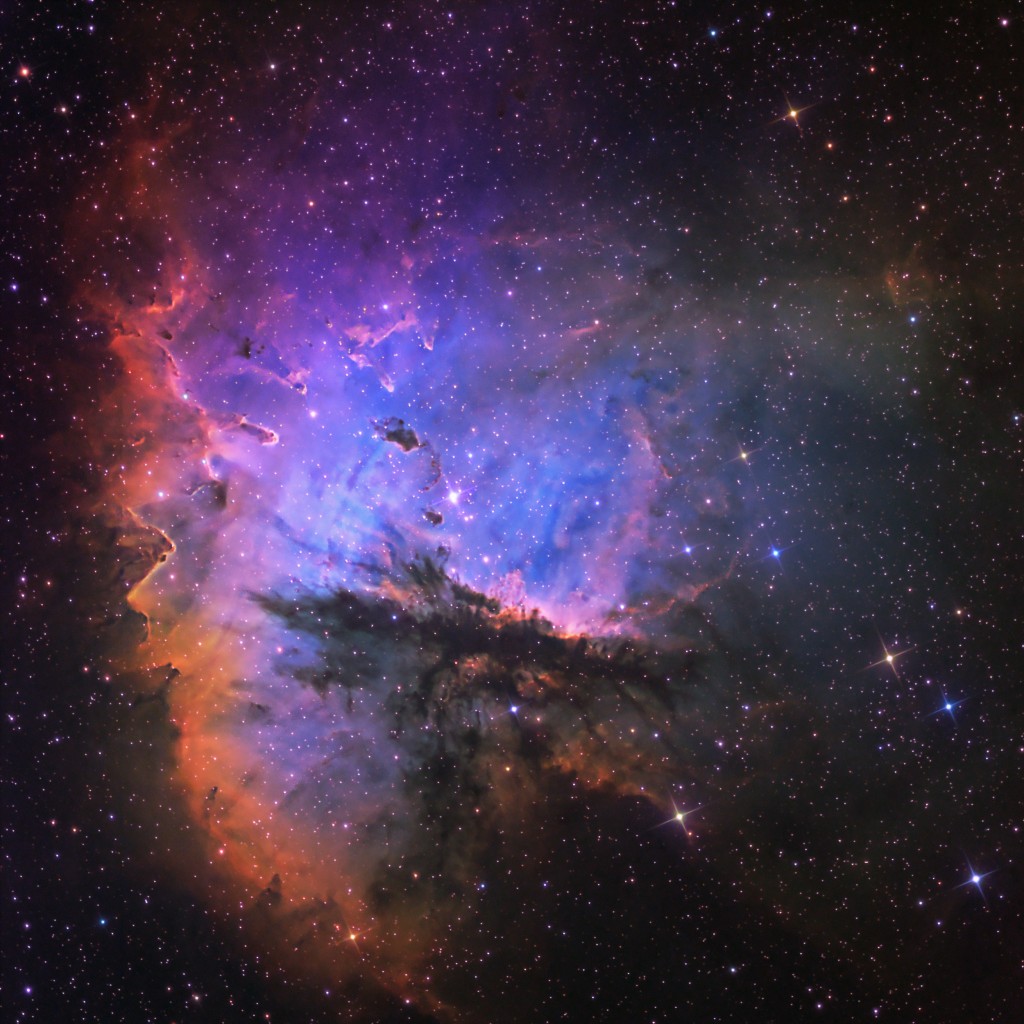PacMan Nebula in Narrowband