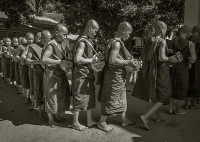 Monks In Line, Bagan, Myanmar