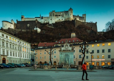 Salzburg Castle At Sunset