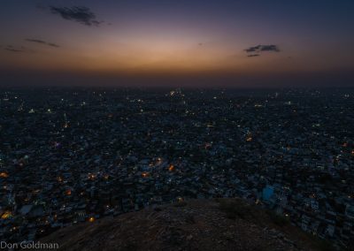 Jaipur City Lights at Sunset from High Up At Nahar Singh Bhomiyan Temple