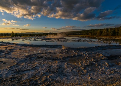 Sunset at Great Fountain Geyser