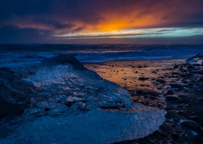 Jokulsarlon Ice Beach Sunrise