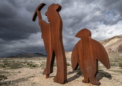 Miner and Penguin at Rhyolite